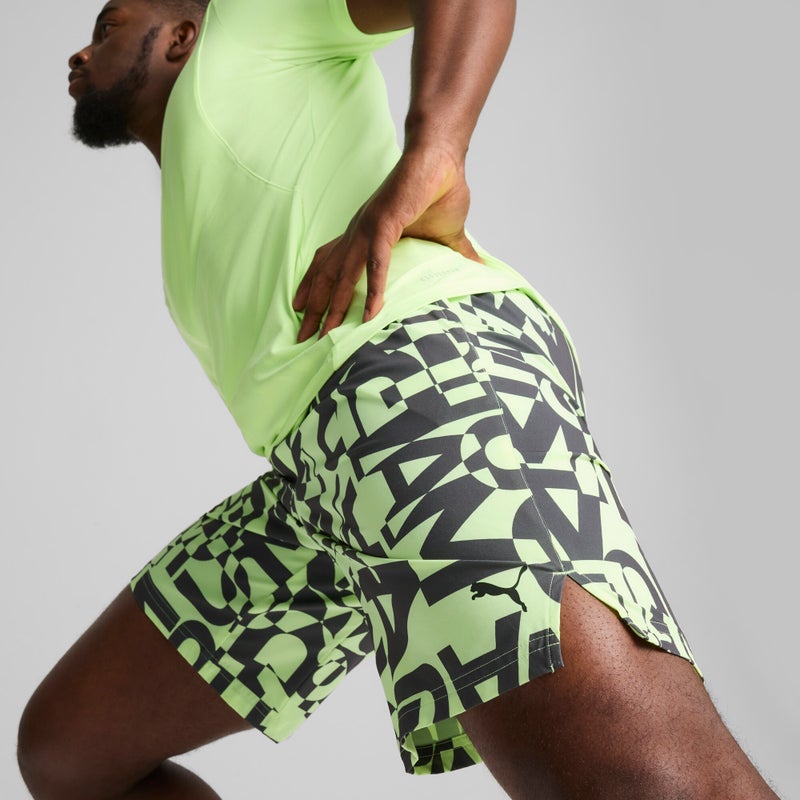 PUMA 7" Graphic Stretch Mens Green Woven Shorts - Image 5